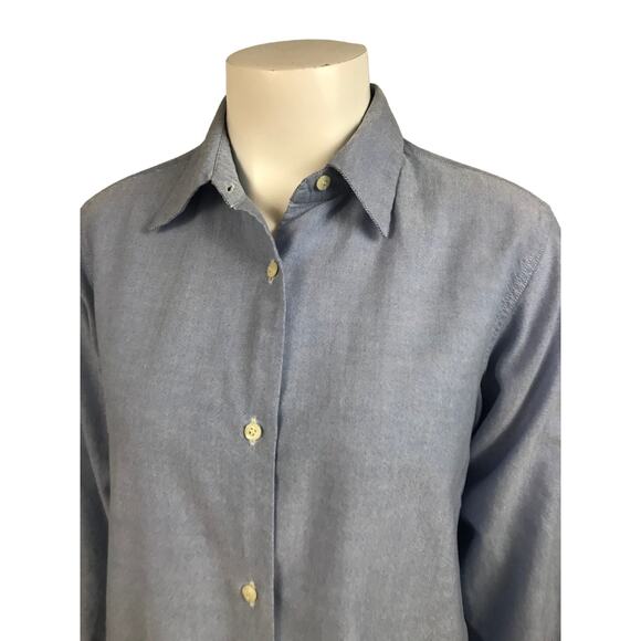 Vintage Michael Kors Blue Chambray Style Button up Shirt / Small - Picture 2 of 4